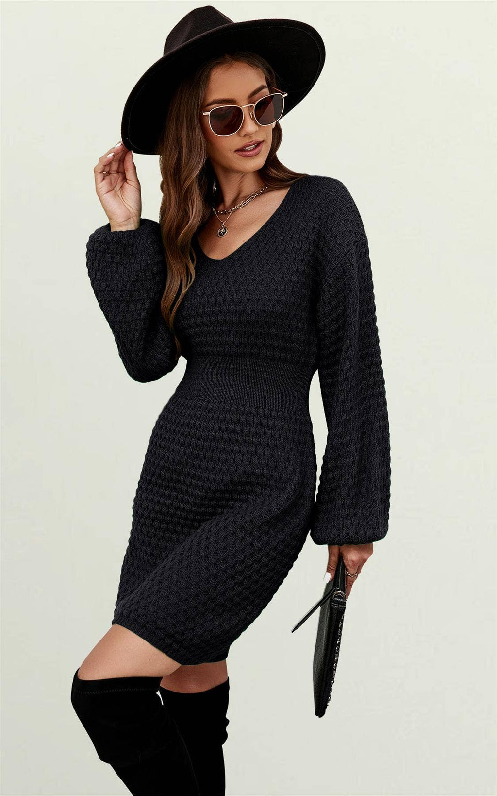 Vestido Mini Jumper em Preto