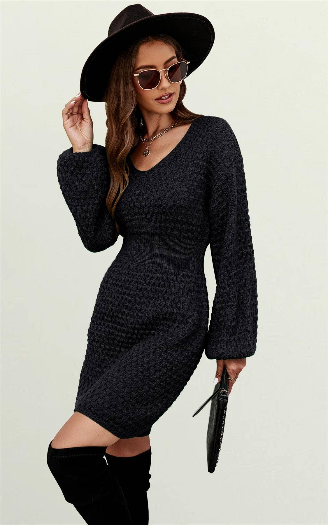 Vestido Mini Jumper em Preto