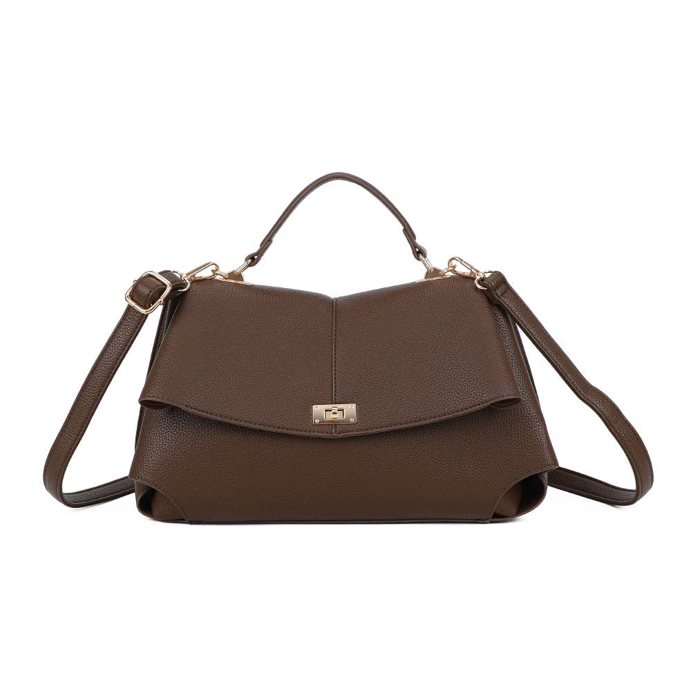 The Eloquent bolsa estruturada com design refinado e fechamento dourado