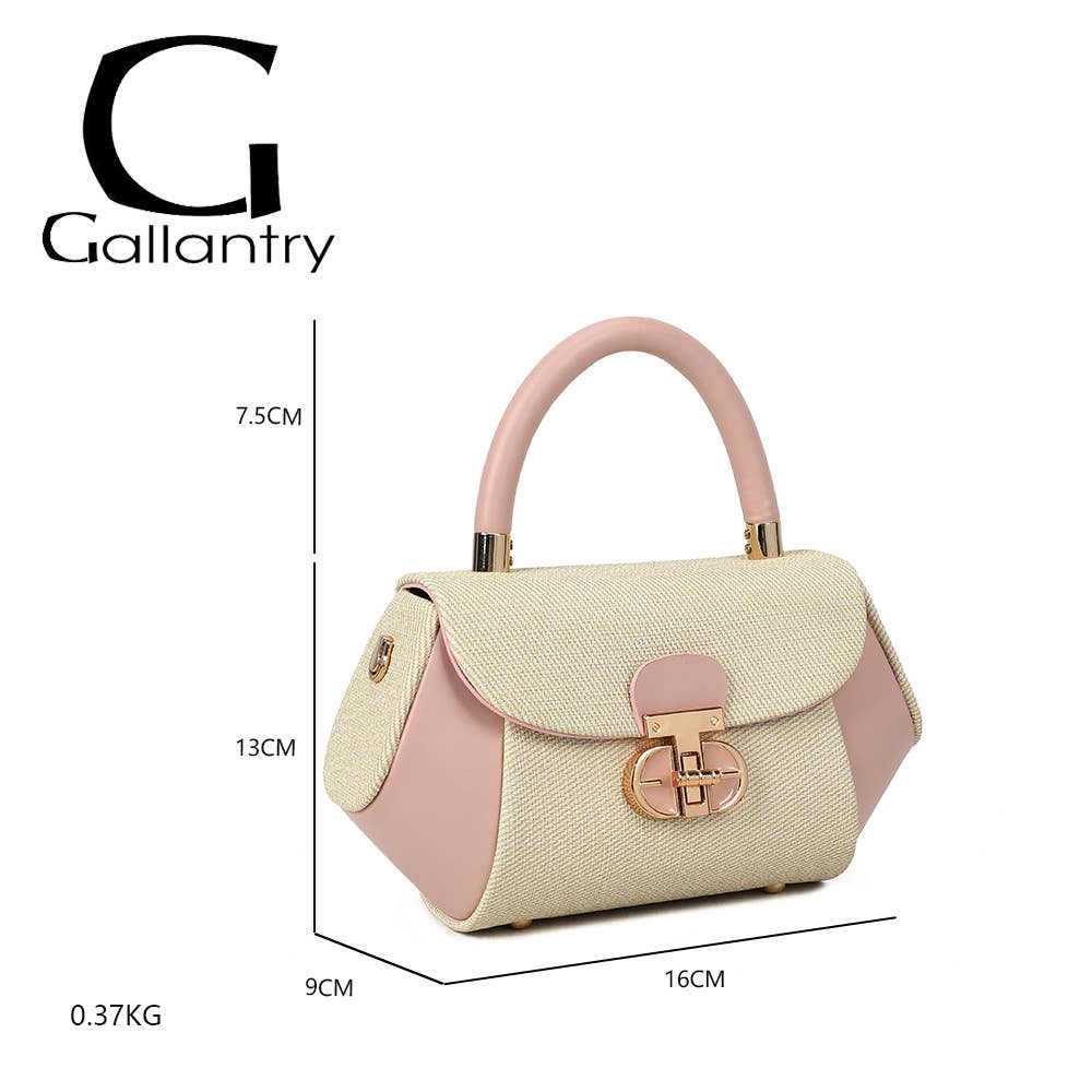 Bolsa Léa Gallantry com design estruturado em couro sintético e tecido texturizado