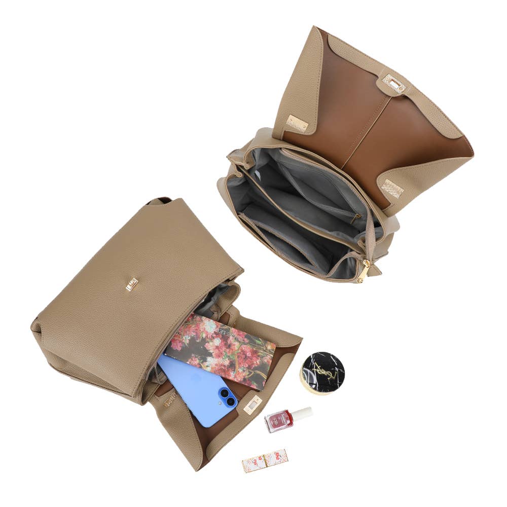 The Eloquent bolsa estruturada com design refinado e fechamento dourado