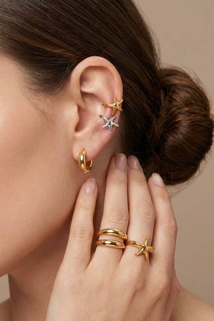 Earcuffs em aço inoxidável