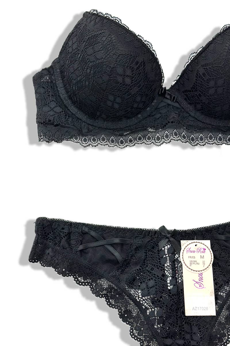 Conjunto de sutiã com aro e bojo + calcinha fio dental