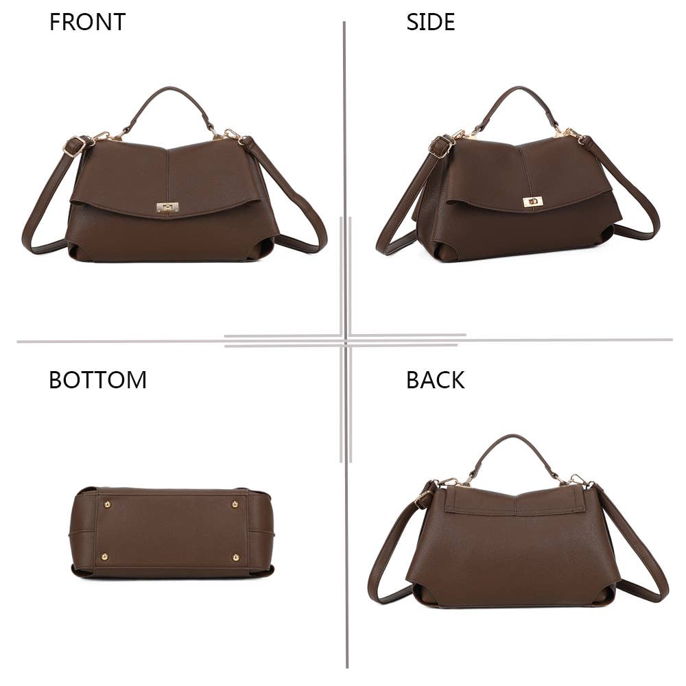 The Eloquent bolsa estruturada com design refinado e fechamento dourado