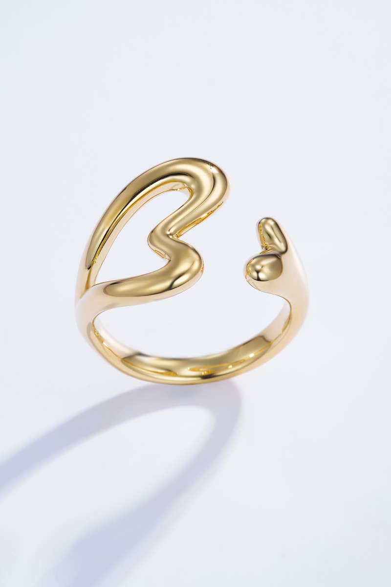 Anel de aço inoxidável com design de coração