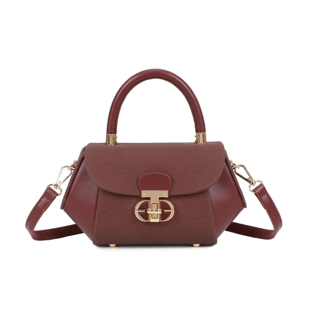 Bolsa Léa Gallantry com design estruturado em couro sintético e tecido texturizado