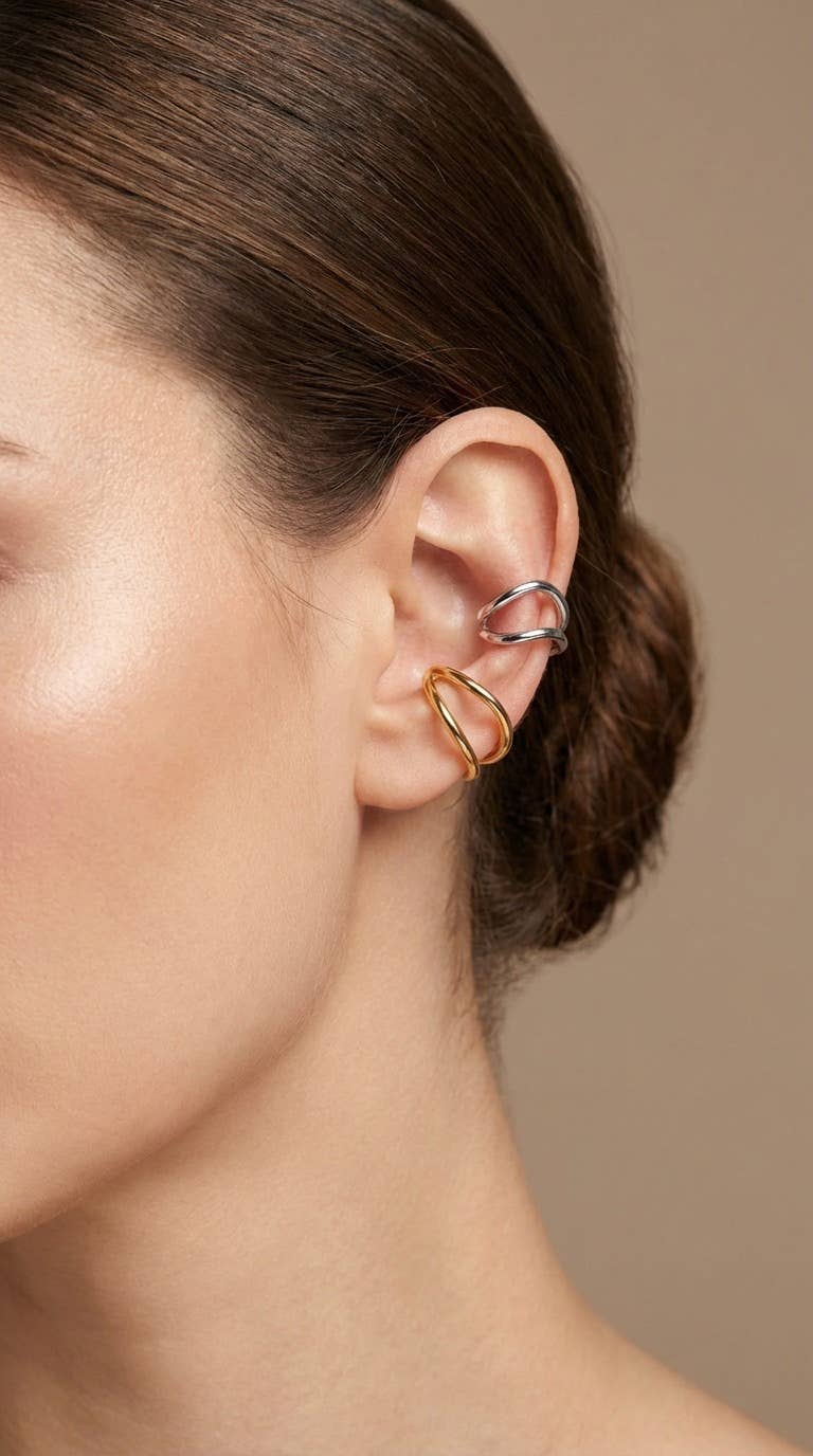 Earcuffs em aço inoxidável