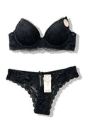 Conjunto de sutiã com aro e bojo + calcinha fio dental