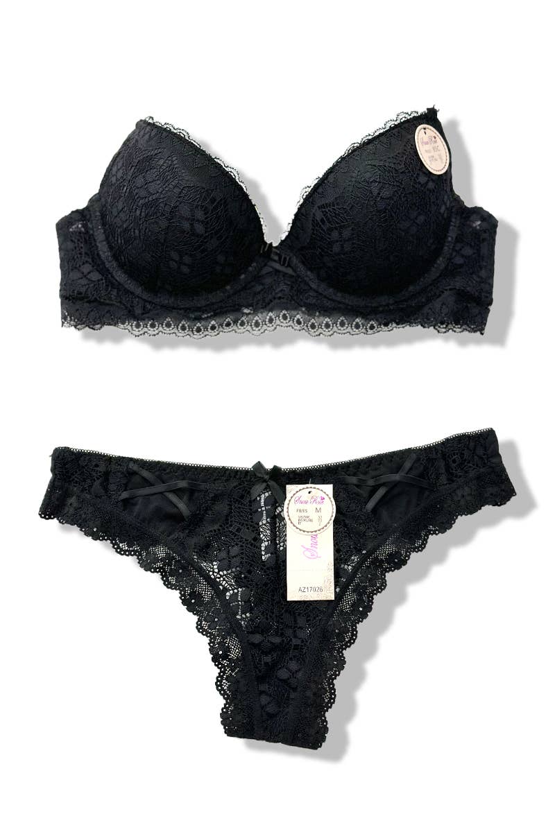 Conjunto de sutiã com aro e bojo + calcinha fio dental