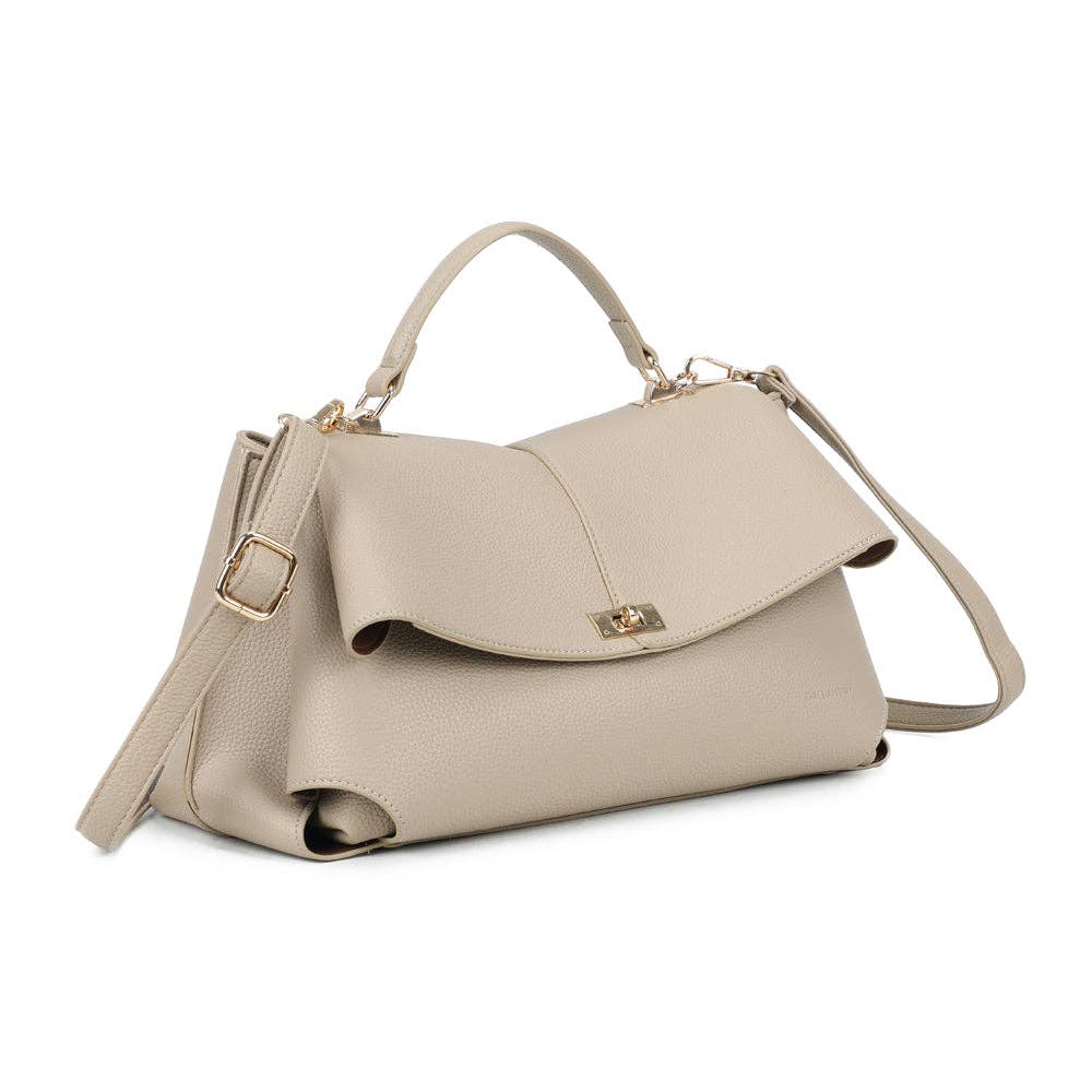 The Eloquent bolsa estruturada com design refinado e fechamento dourado