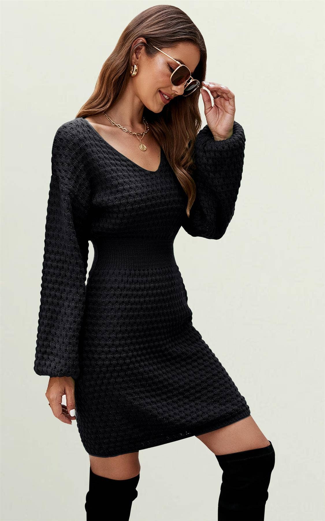Vestido Mini Jumper em Preto