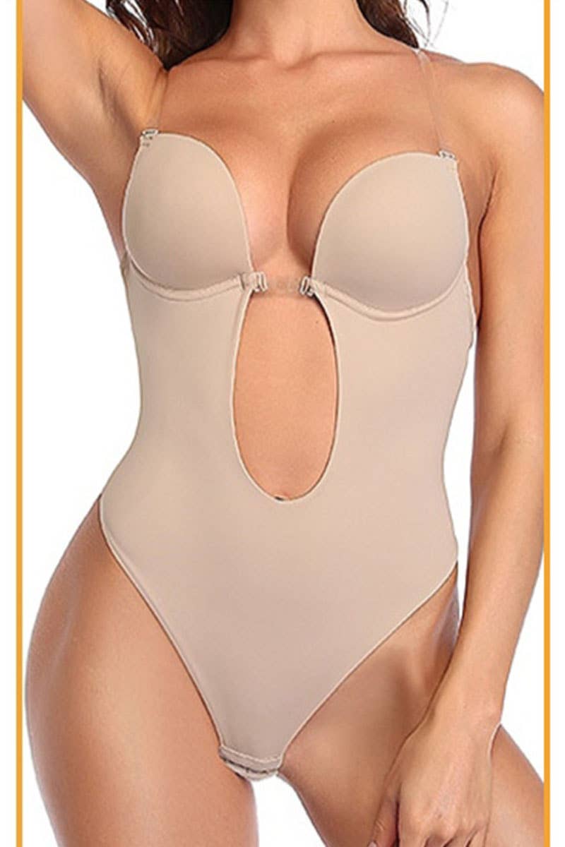Body string com costas abertas e alças transparentes/