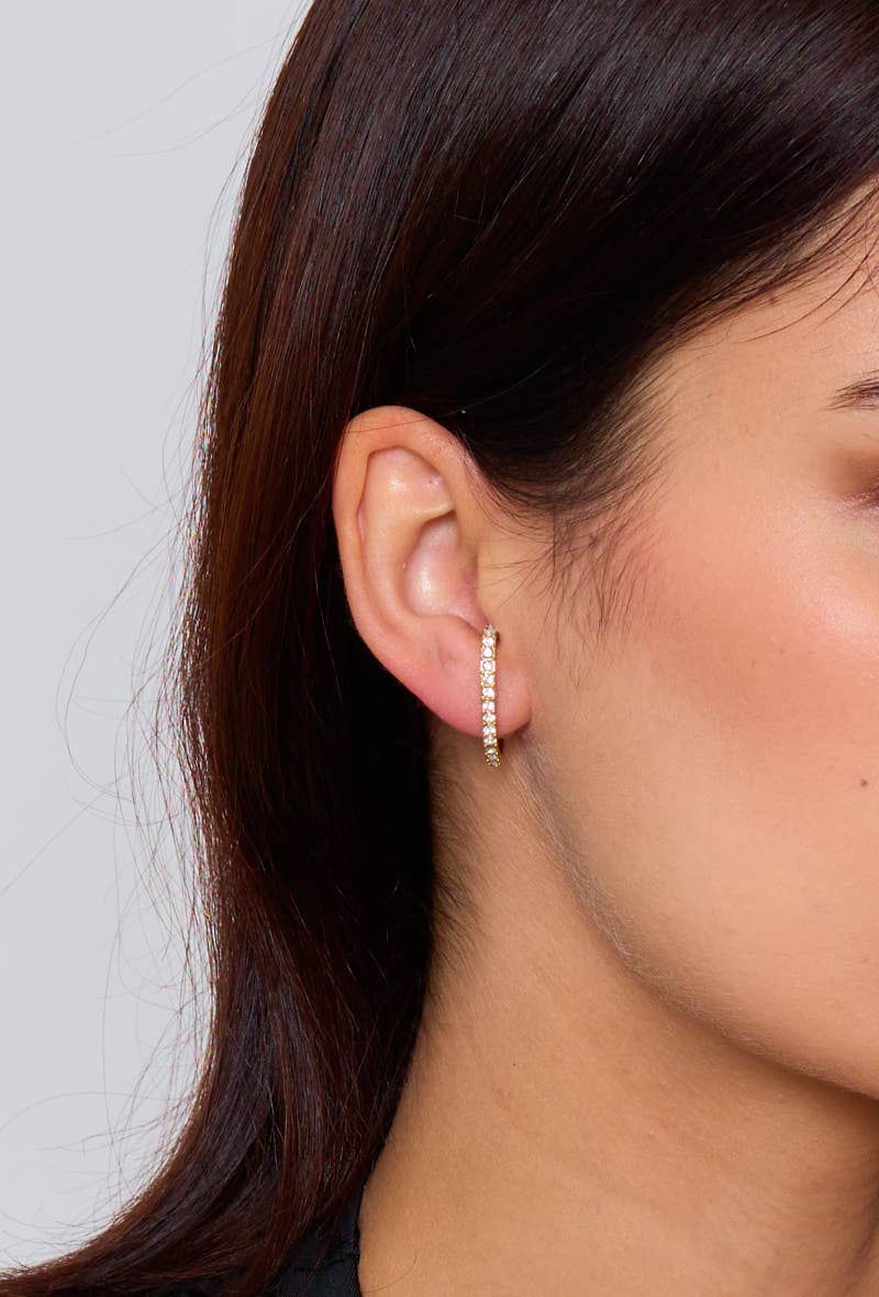 Brincos de aço inoxidável com strass