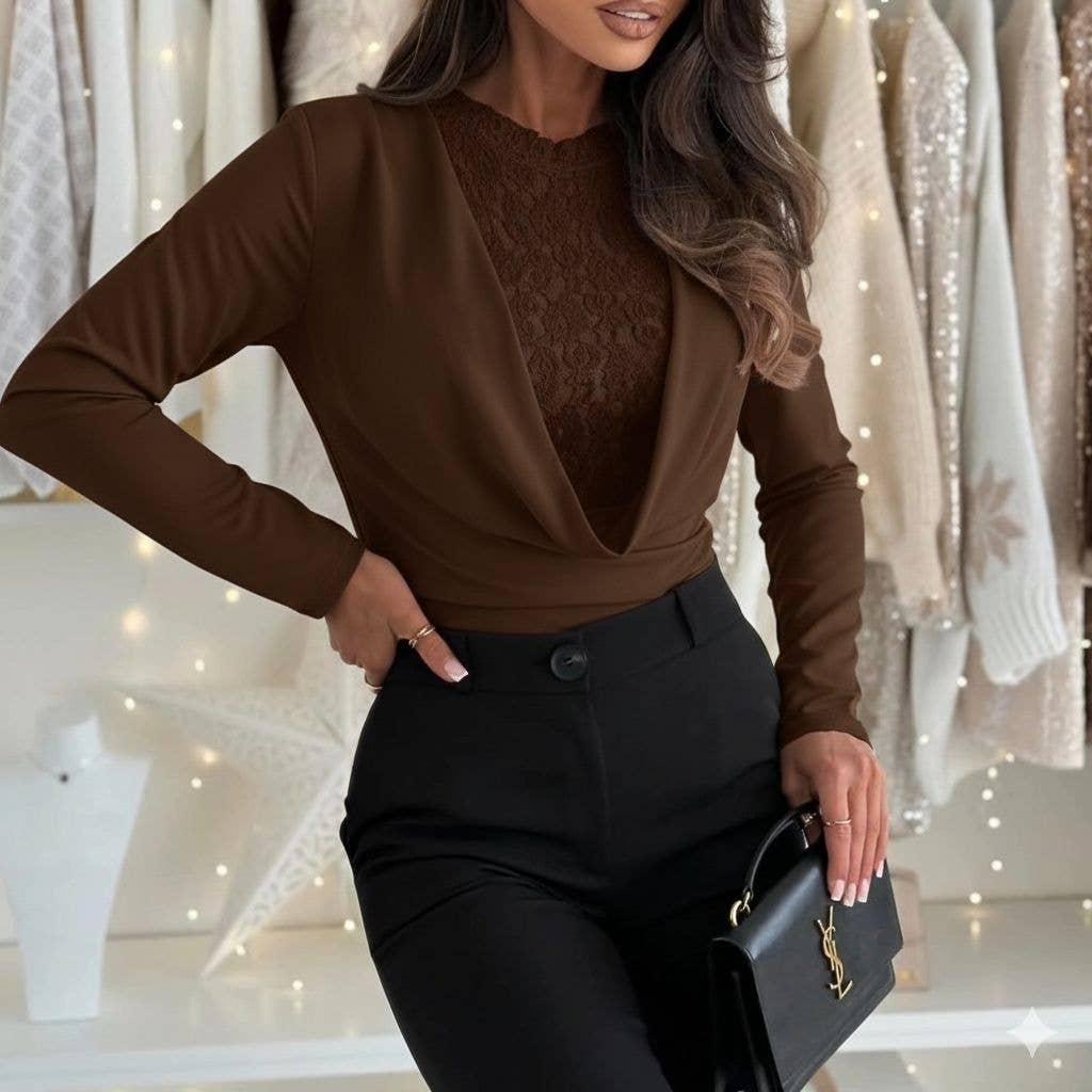 Top de corpo inteiro com manga comprida