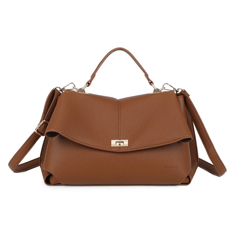 The Eloquent bolsa estruturada com design refinado e fechamento dourado