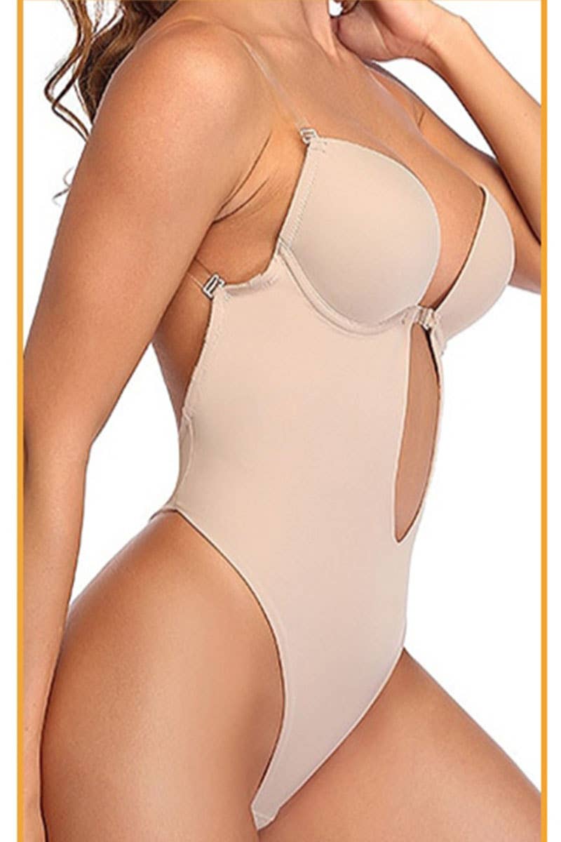 Body string com costas abertas e alças transparentes/