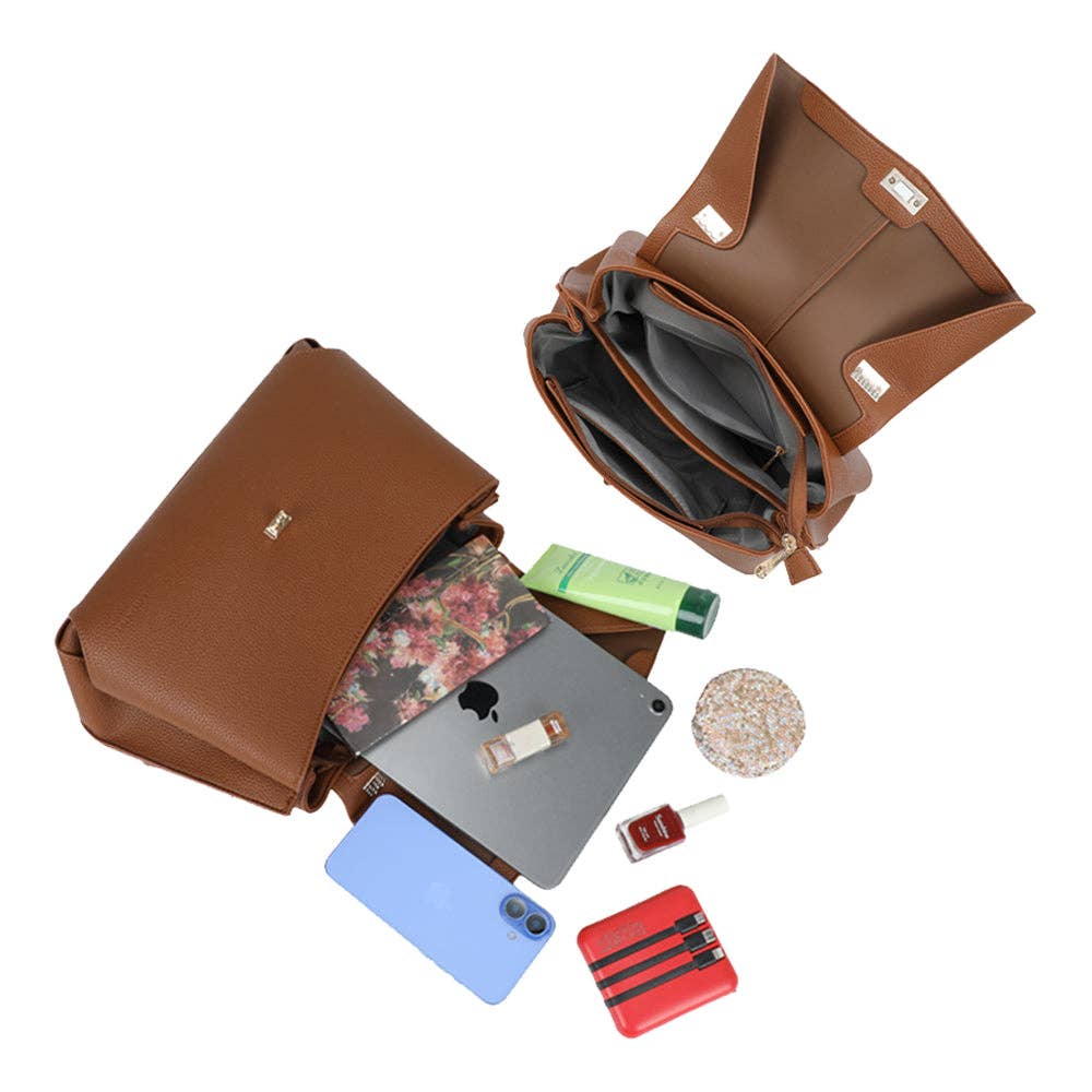 The Eloquent bolsa estruturada com design refinado e fechamento dourado