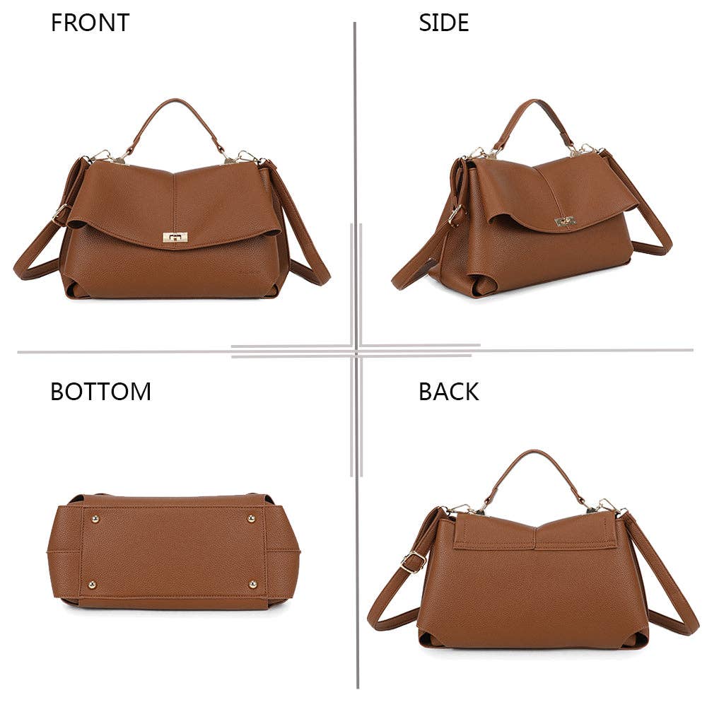 The Eloquent bolsa estruturada com design refinado e fechamento dourado