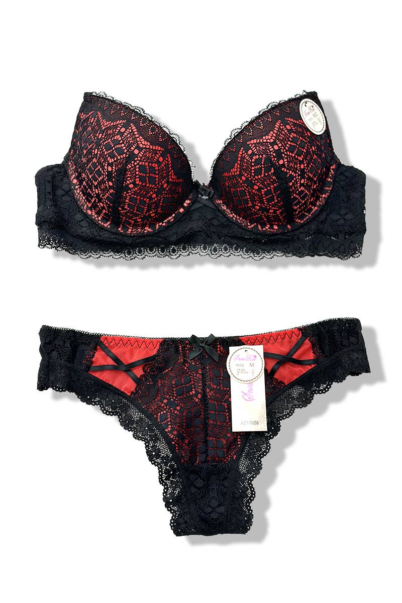 Conjunto de sutiã com aro e bojo + calcinha fio dental