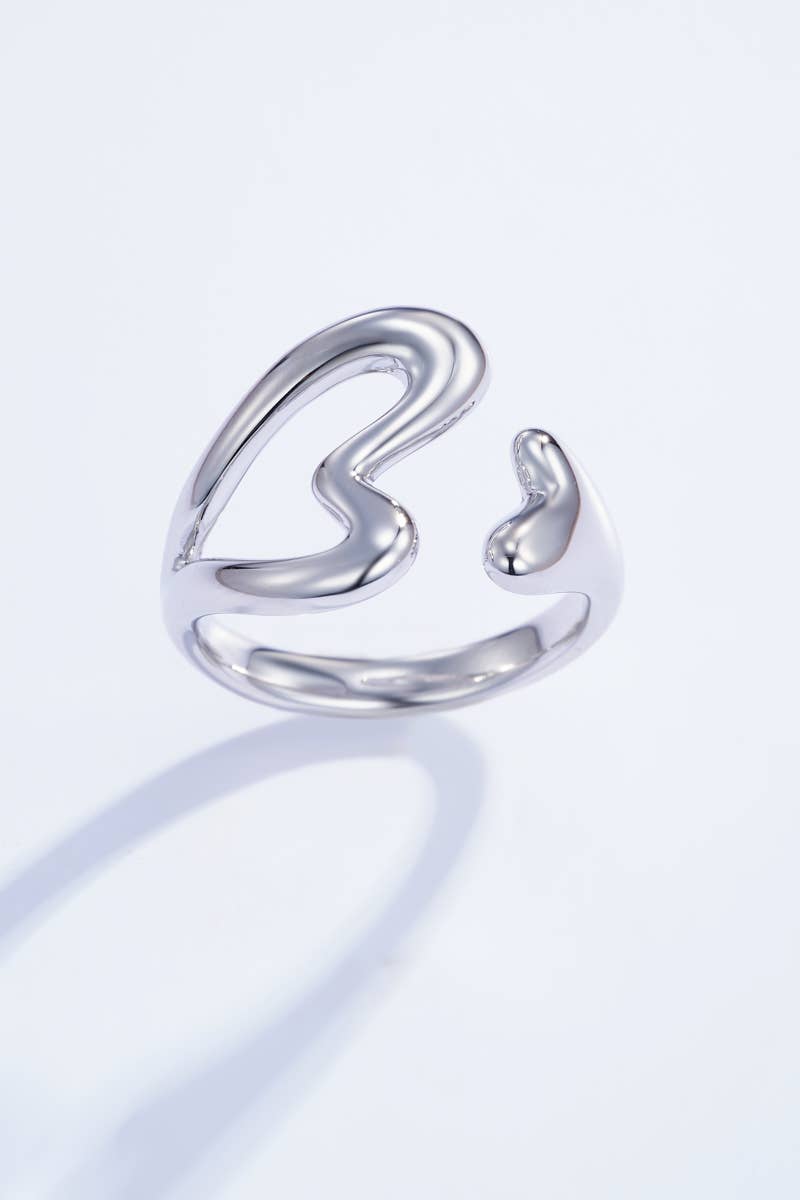 Anel de aço inoxidável com design de coração