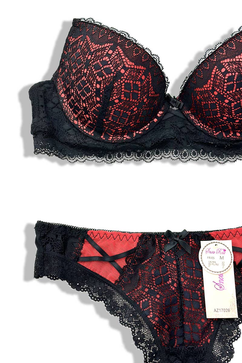 Conjunto de sutiã com aro e bojo + calcinha fio dental