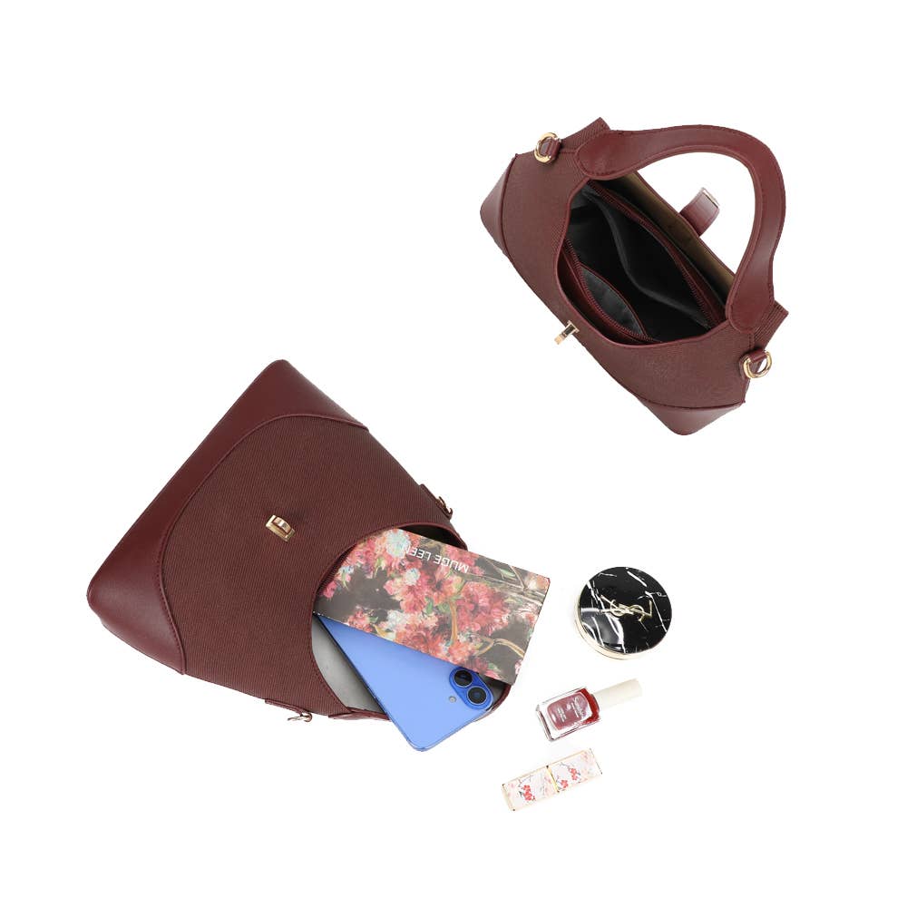 bolsa com linhas suaves e design equilibrado